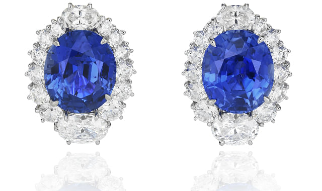 Chopard Jeweller to Diana the Movie DECOR Sapphire and diamond earrings